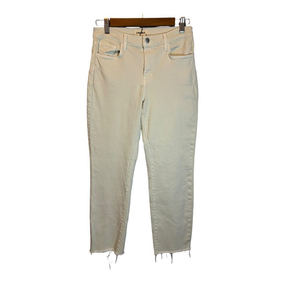 L'Agence Jeans Women's Size 27 Sada High Rise Cropped‎ Slim White